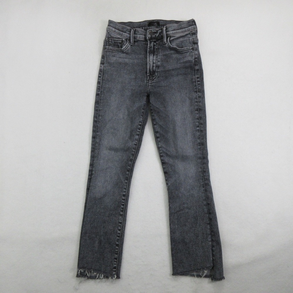 Mother Jeans 24 The Insider Crop Step Fray Gray Distressed Train Stops